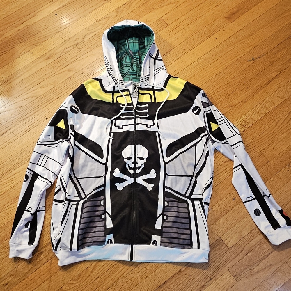 Robotech Skull One Cosplay Zip up Hoodie Sz 5XL